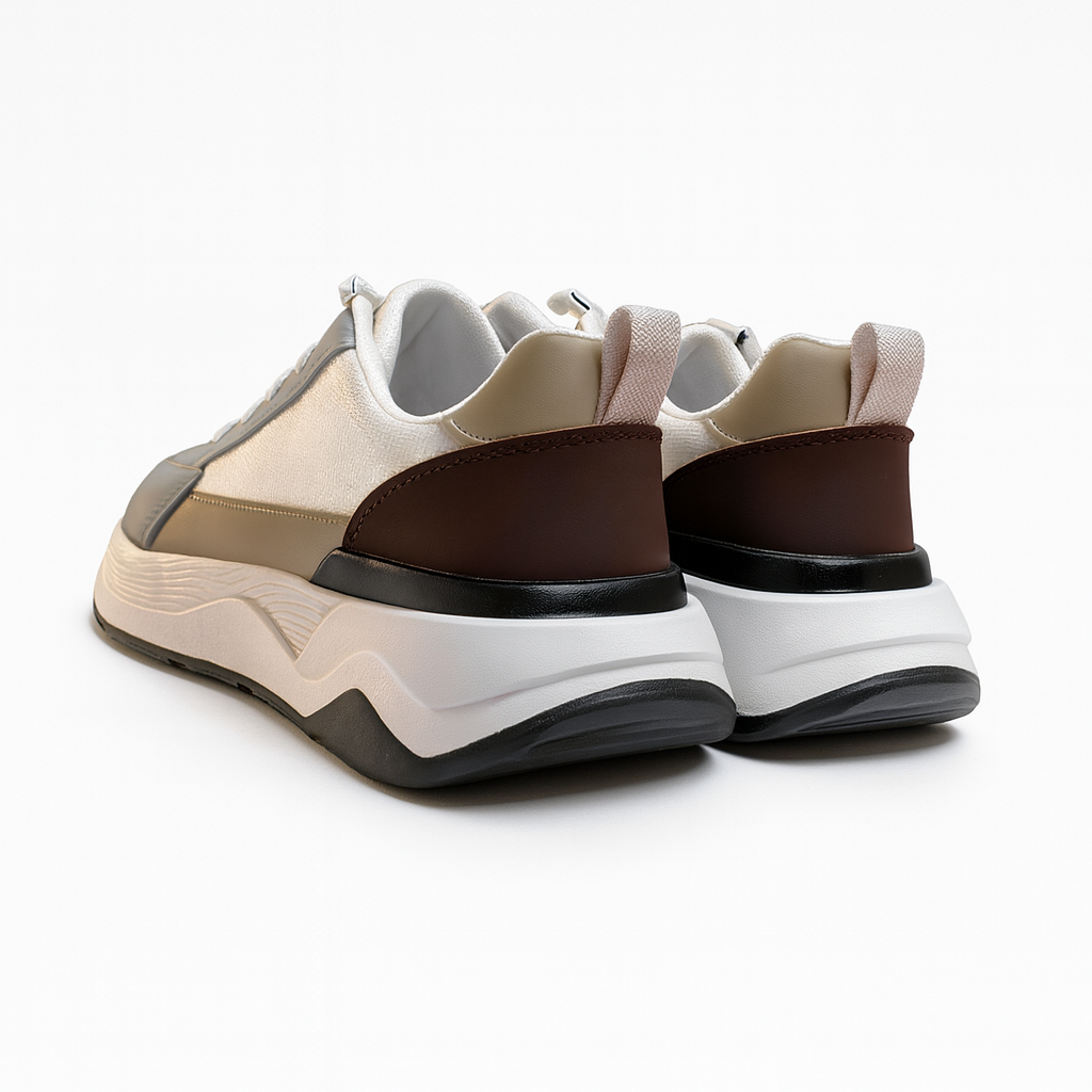 Walk TrendX Fan Bood Grey & White Chunky Sneakers - Image 3