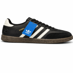 Samba-Style 3-Stripe Sneakers - Full Black / White Stripes